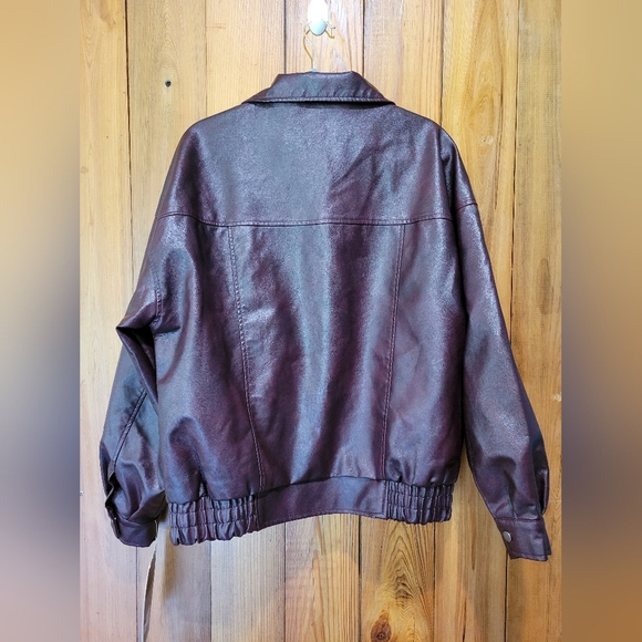 Miss Posh Women's Deep Burgundy Bomber Jacket - Picture 3 of 16